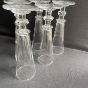 6 Baccarat/Saint Louis champagne flutes - Mid 19th century
