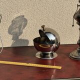 Desserte vintage rouge à roulettes années 50 pieds compas