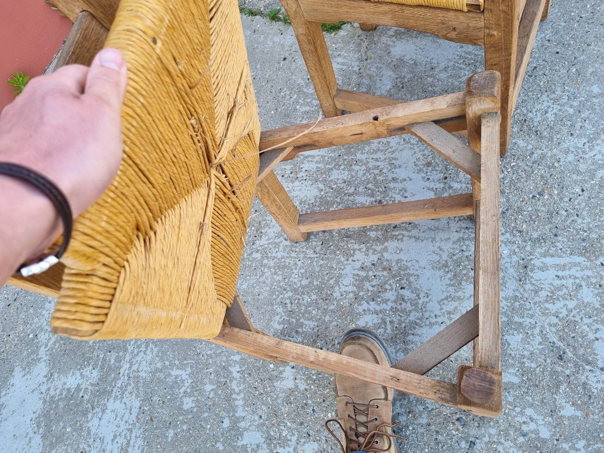 suite of 6 brutalist chairs