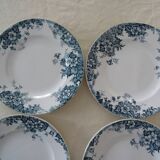 6 Flat plates MARIE lOUISE 353112 PLATES mill wolves faience blue