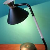 Modernist black and white "Jumo" desk lamp. Modernis France 1950