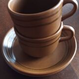 Set of 2 Sarreguemines cups and saucers
