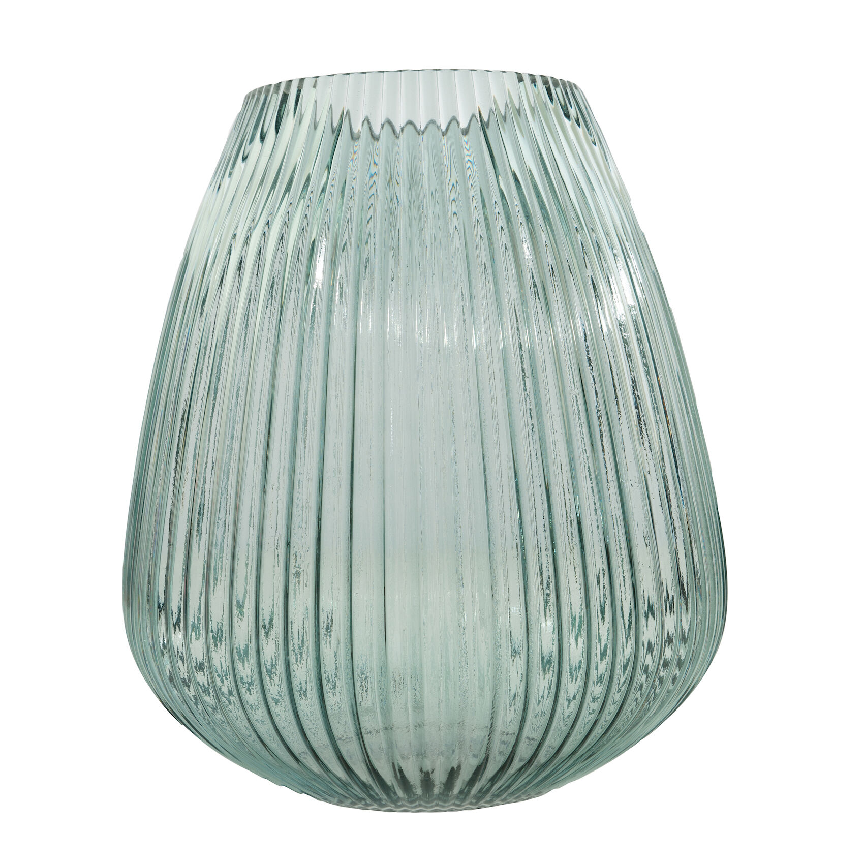 Light green glass vase height 28cm