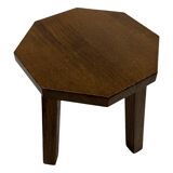 Tables d'appoint hexagonales brutalistes en chêne, années 1950, lot de 3