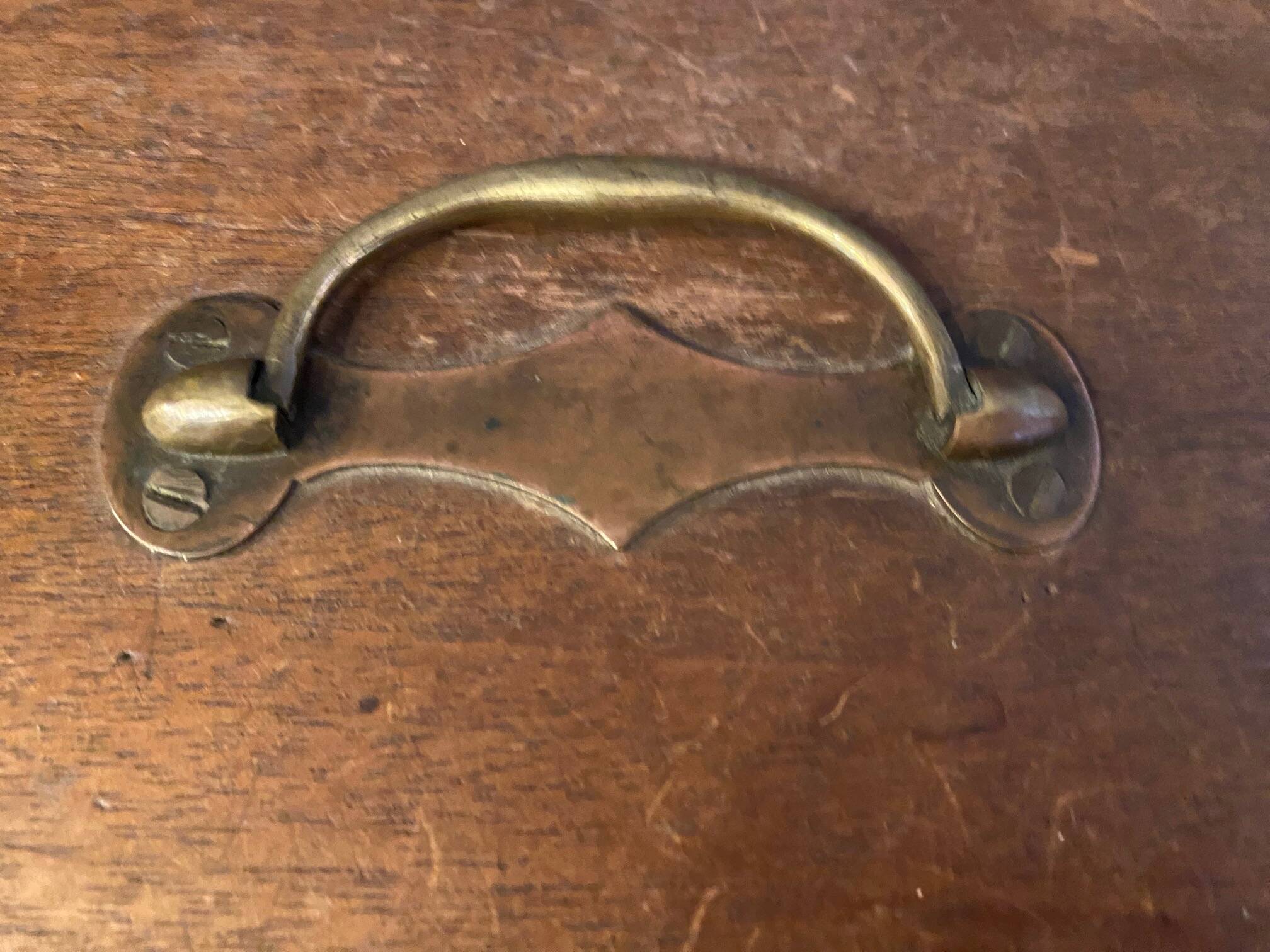 Old wooden box early 20th century market box with brass handle