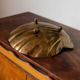 Renzo Cassetti Vintage Brass Shell Bowl with golden patina – Handcrafted Italy 1960s