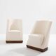 Louis Sognot pair of modernist armchairs in walnut and alpaca, 1927