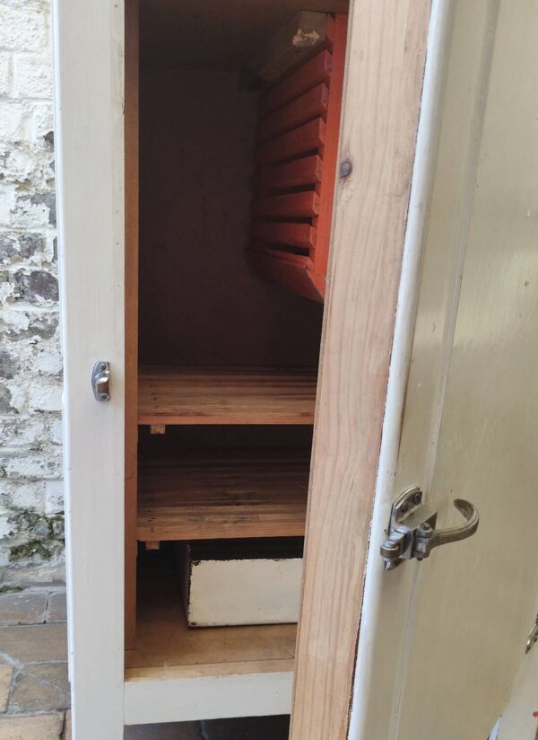 Ancienne glacière en bois vintage / Meuble frigoriste – Années 30