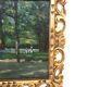 Oil Painting On Plywood, People In The City Park, Early 20th Century
