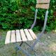 4 chairs bistro folding metal and slatted wood