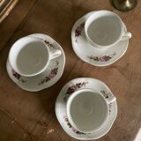 Set of 3 old cups earthenware Gien model Champs