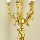 Candelabra, 6-pointed candlestick, marble, bronze, putti decoration, putto