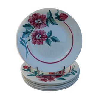 Series of 6 plates flat "sarreguemines"