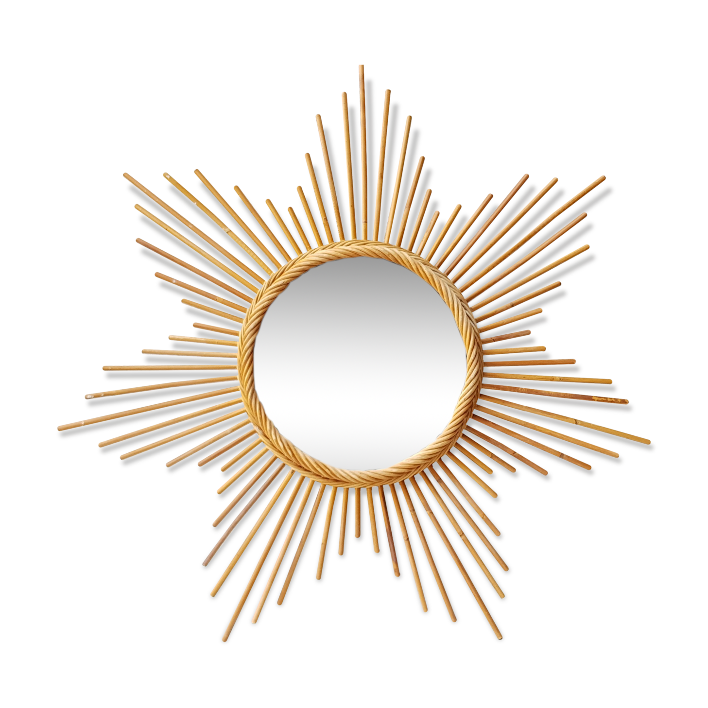 Rattan sun mirror 60 - 66x66xm