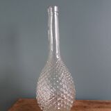 Glass bottle carafe with pineapple diamond tip decoration