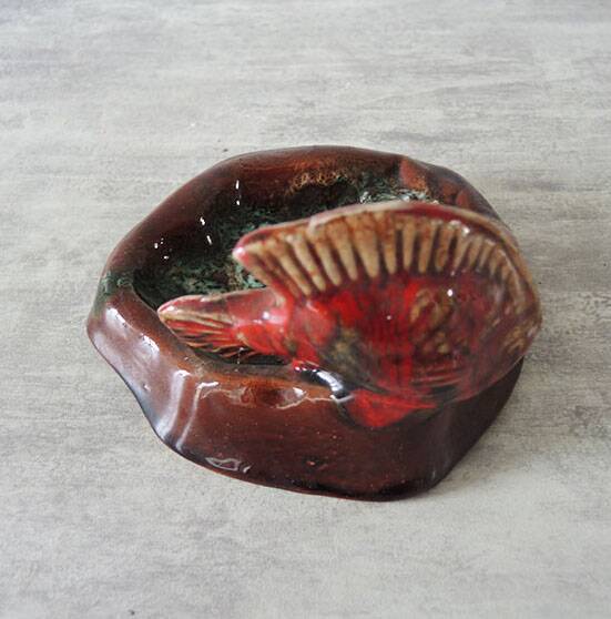 Old Ceramic Fish Ashtray from Vallauris