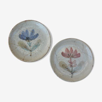 Set of 2 plates with flower decoration workshop Mulberry