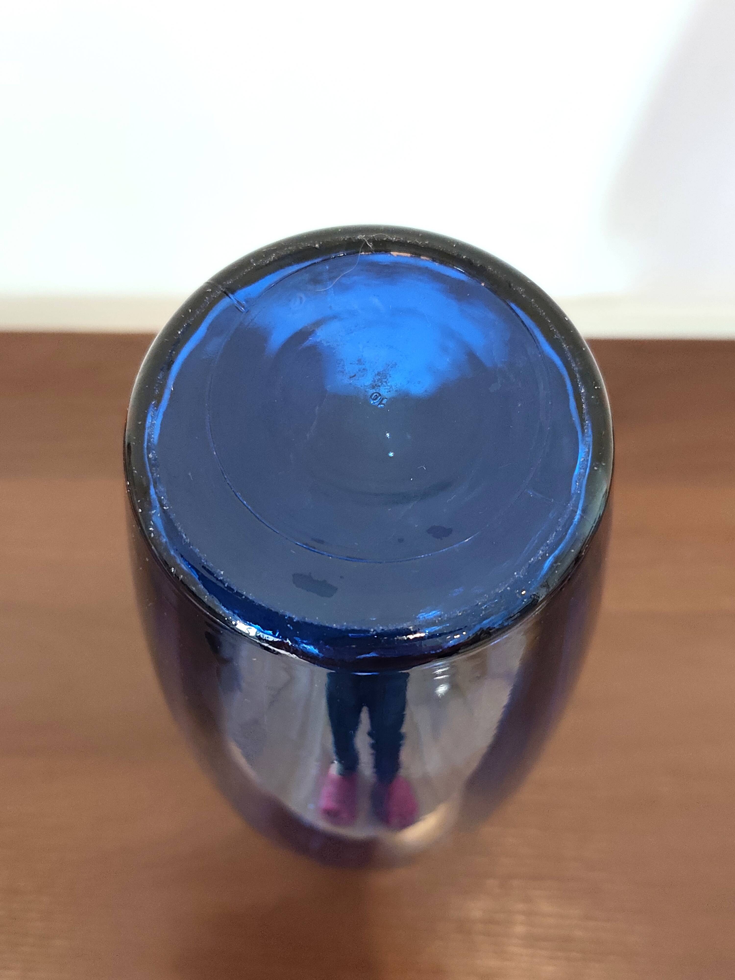 Blue glass vase