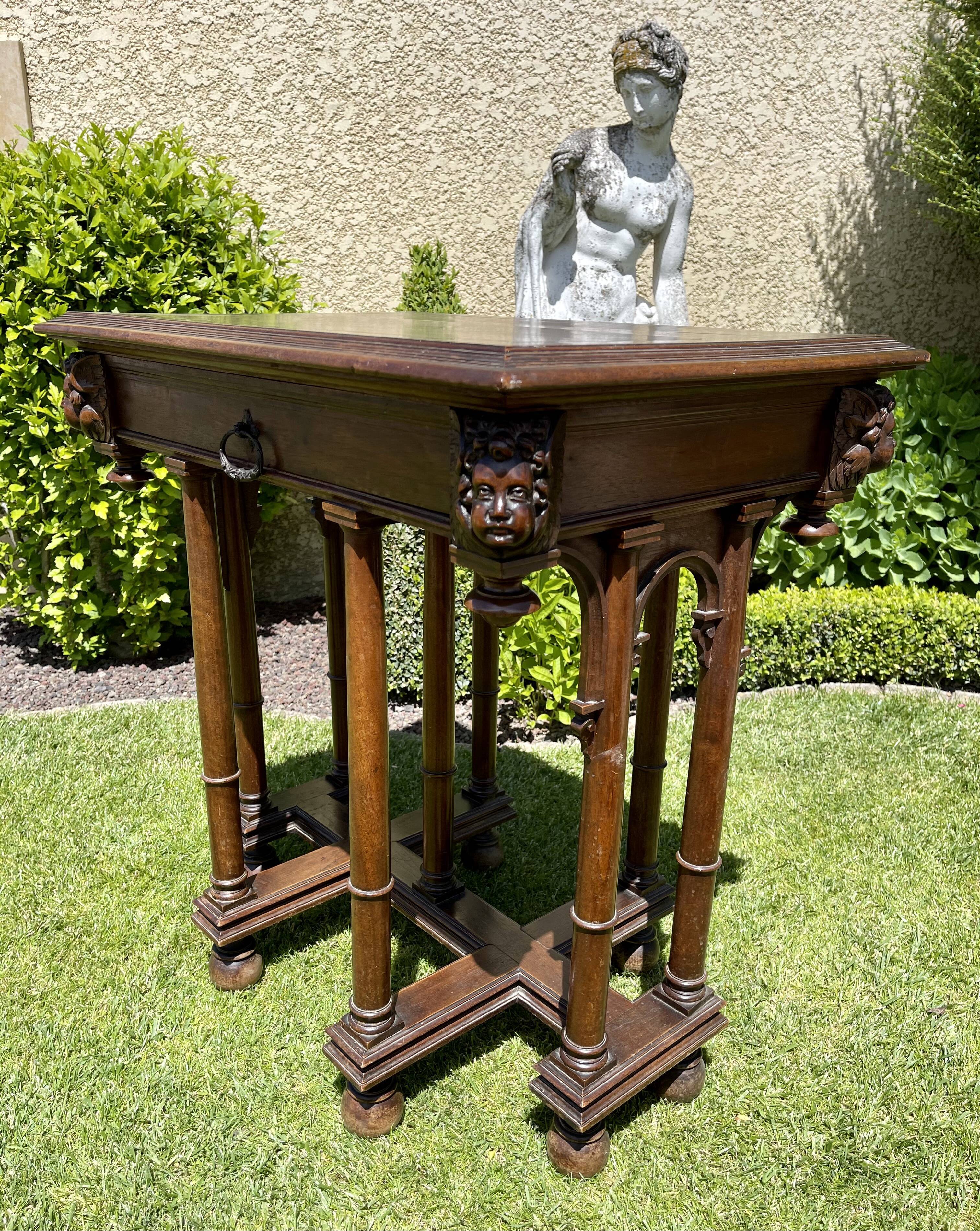 Walnut table renaissance style