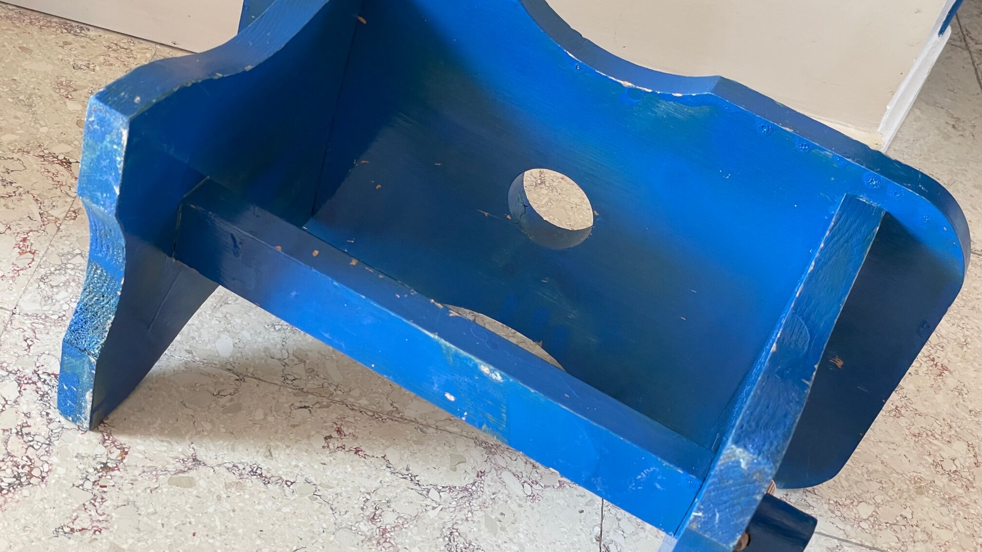 Vintage stool blue electric