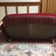 Toad red velvet sofa