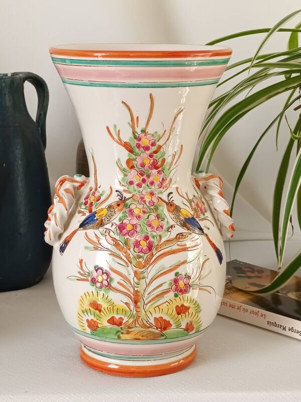 Vase faïence Italie fait main vintage