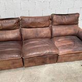Canape vintage cuir modulable esprit DeSede
