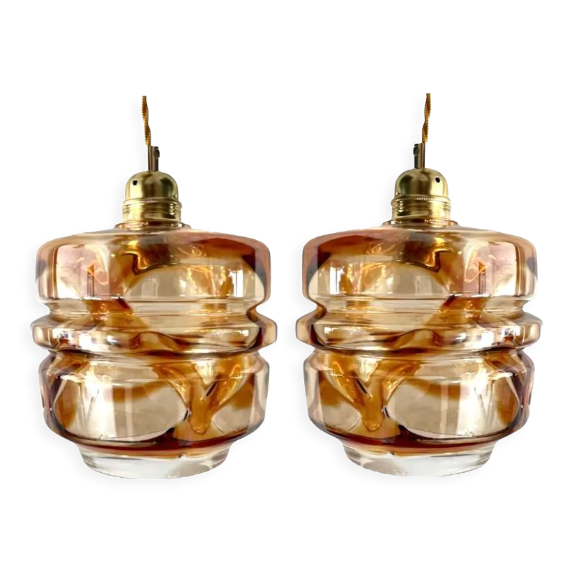 Set two new electrified Murano glass suspensions