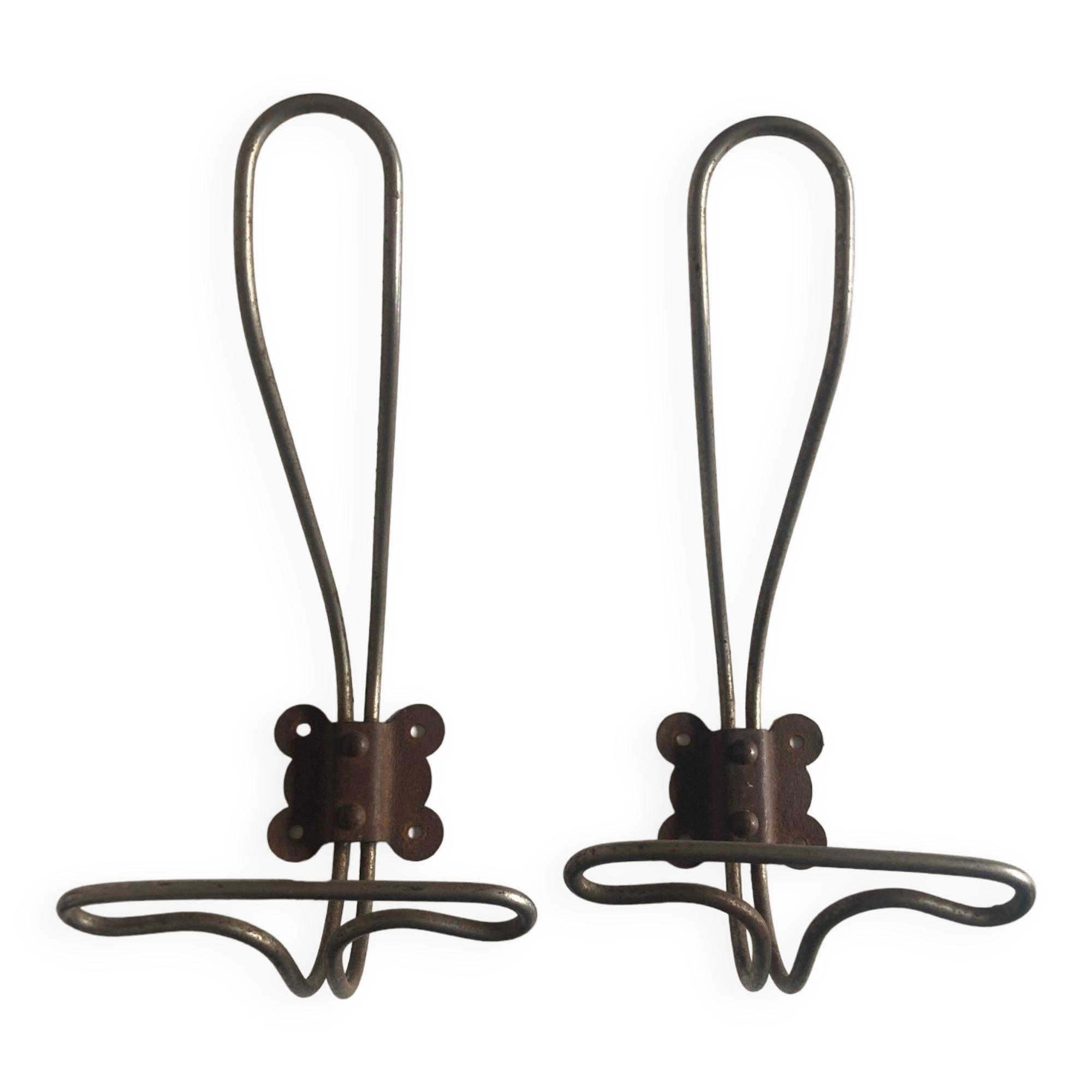 Pair of modernist curved coat hooks 1950