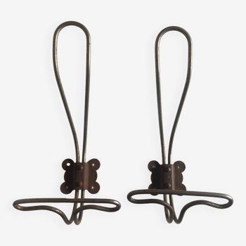 Pair of modernist curved coat hooks 1950