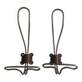 Pair of modernist curved coat hooks 1950