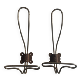 Pair of modernist curved coat hooks 1950