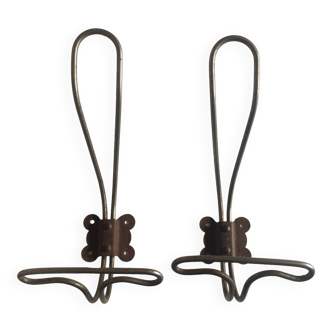 Pair of modernist curved coat hooks 1950