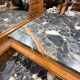 Art Deco buffet in carved walnut, marble and large mirror – 1930s