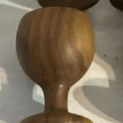 Porte-coquetiers vintage en bois tourné – 6 pièces – Années 50