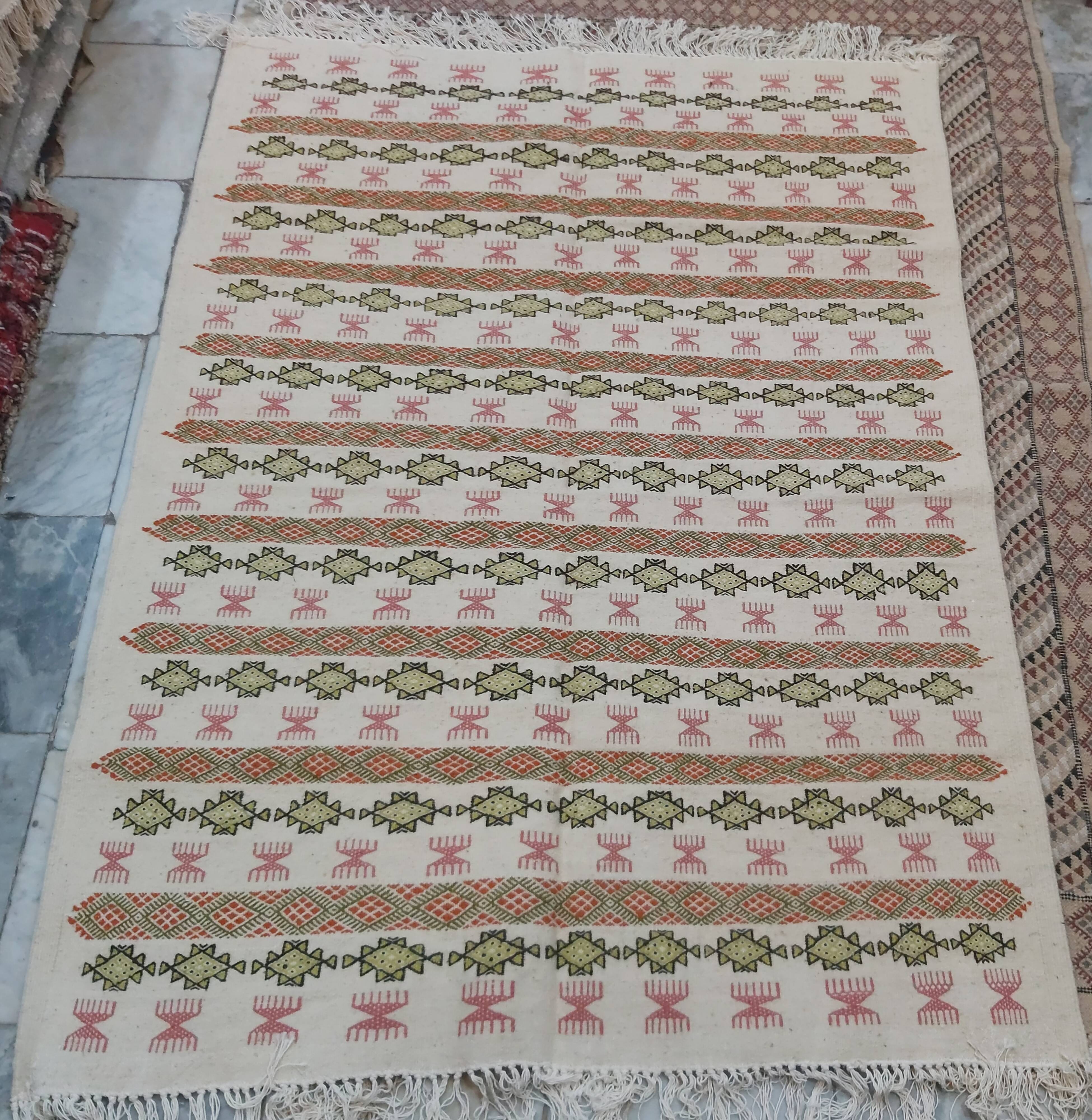 Traditional handmade margoum carpet