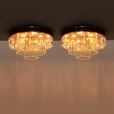 Set of 2 crystal ceiling lamps by Riedinger