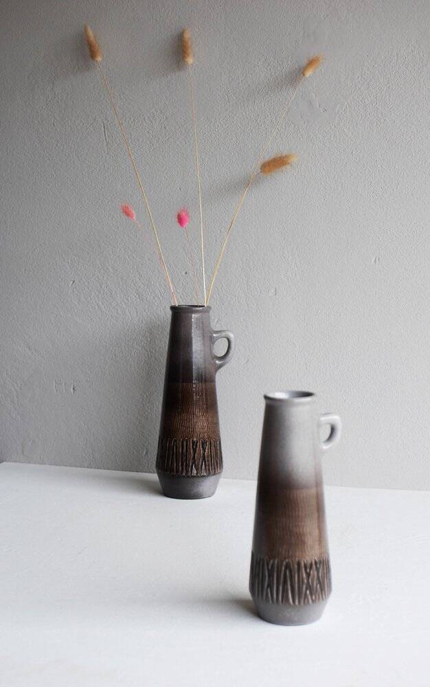 Mid-century modern art ceramic vases by Ingrid Atterberg for Upsala-Ekeby, 1970s, set of 2