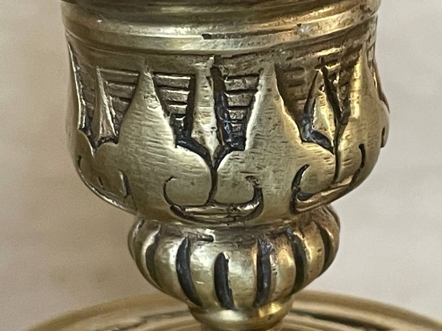 Pair of marble and brass candlesticks circa 1860