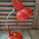 Bedside desk lamp orange red metal