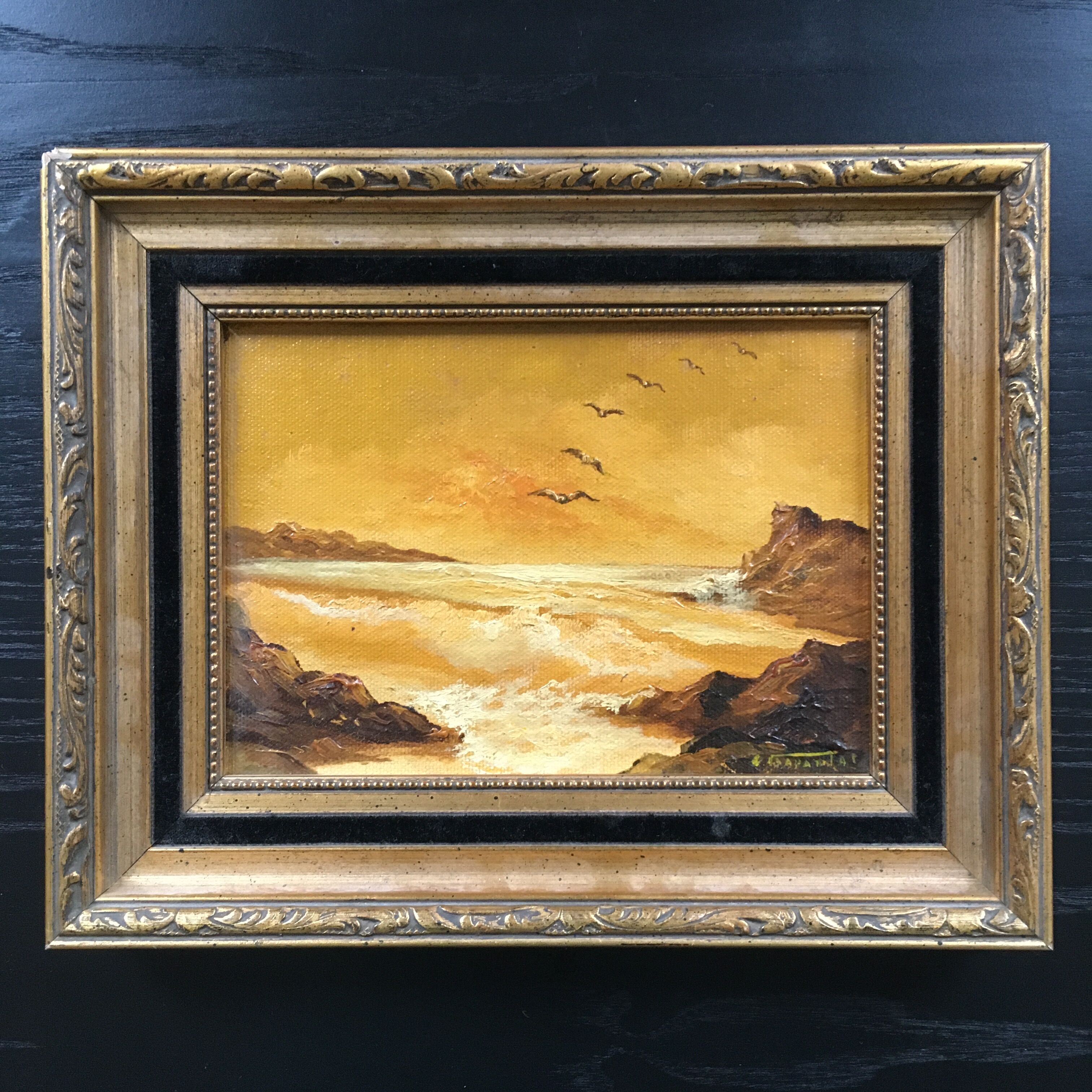 Sunset painting of the sea