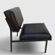 Modernist armchair in black faux leather and metal – 1960s