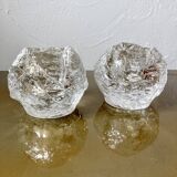 Pair of candlesticks "Snowball" – Ann Wolff for Kosta Boda, Sweden (1973)