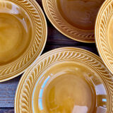 6 vintage Gien hollow plates