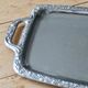 Vintage rectangular silver-plated tray - Engraved pattern