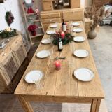Antique solid oak craft table with drawers