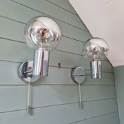 Pair of Space Age wall sconces, Motoko Ishii, Staff Leuchten, 1970