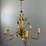 Gilded metal chandelier, Italy, circa 1950
