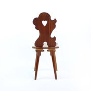 Folk Style Dining Chair In Wood, Czechoslovakia 1973