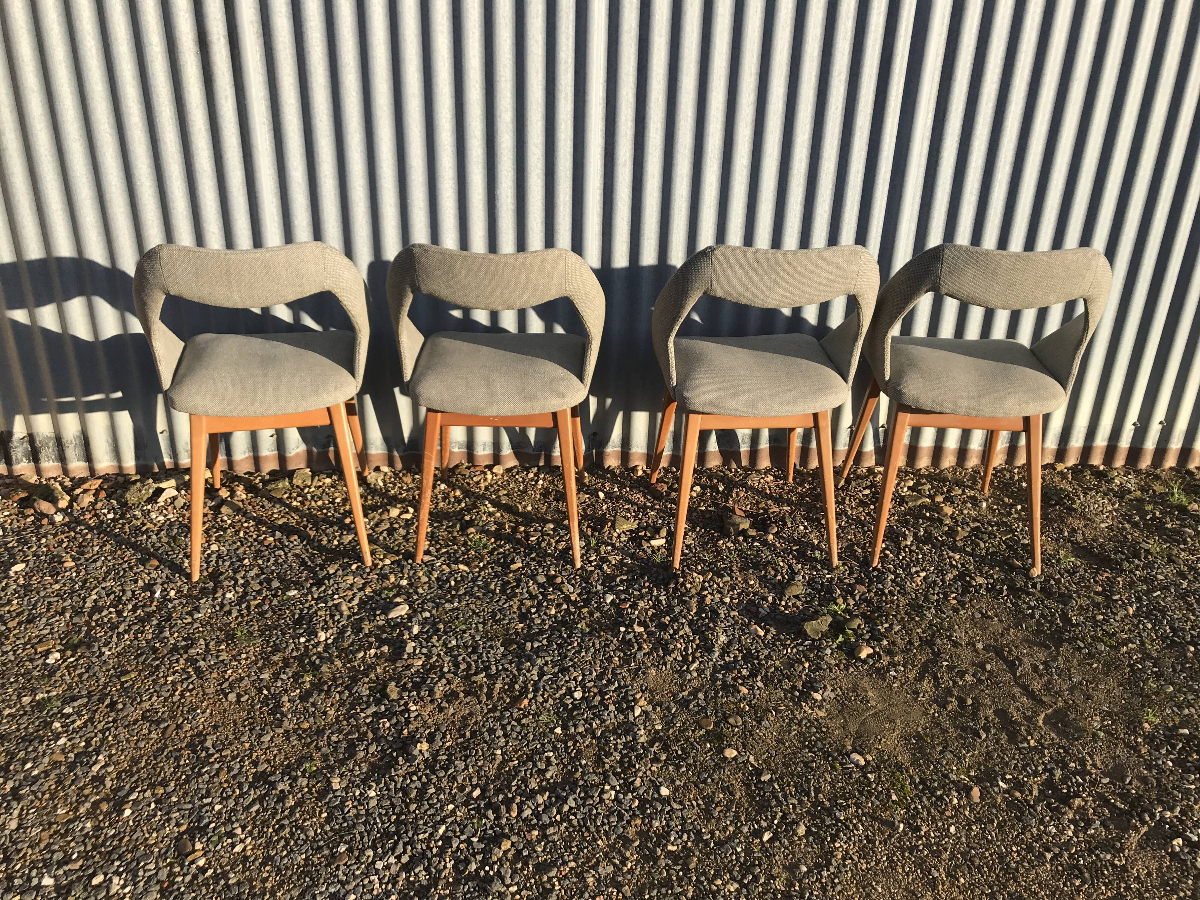 Set of 4 chairs Louis Paolozzi 1950